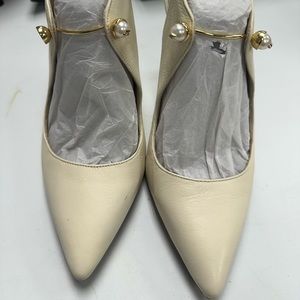 Cream Leather Heels